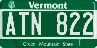 VT license plate ATN822