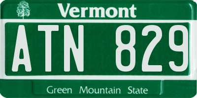 VT license plate ATN829