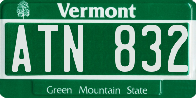 VT license plate ATN832