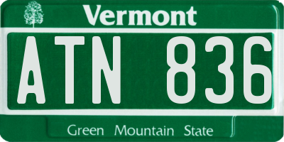 VT license plate ATN836
