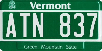 VT license plate ATN837