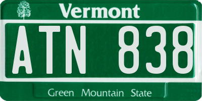 VT license plate ATN838