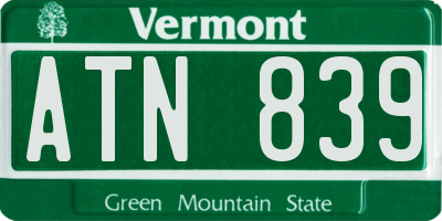 VT license plate ATN839