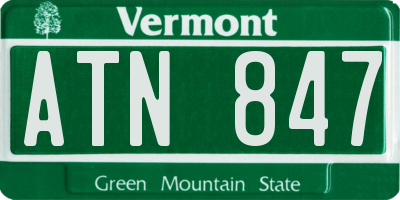 VT license plate ATN847