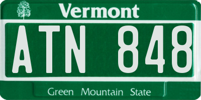VT license plate ATN848