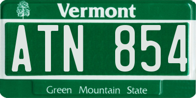 VT license plate ATN854