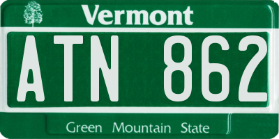 VT license plate ATN862