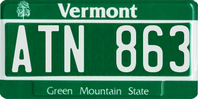 VT license plate ATN863