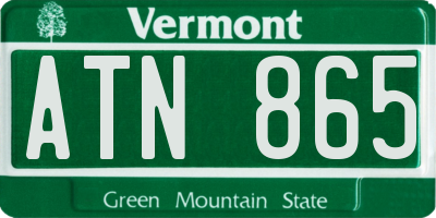 VT license plate ATN865