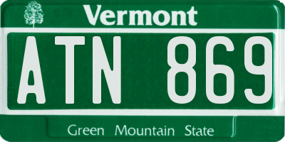 VT license plate ATN869