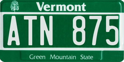 VT license plate ATN875