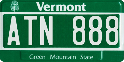 VT license plate ATN888