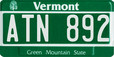 VT license plate ATN892
