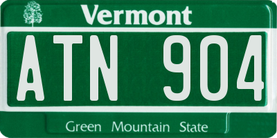 VT license plate ATN904