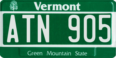 VT license plate ATN905