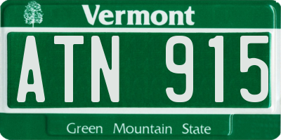 VT license plate ATN915