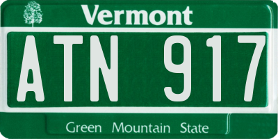 VT license plate ATN917