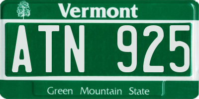 VT license plate ATN925