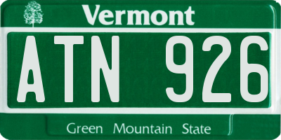 VT license plate ATN926