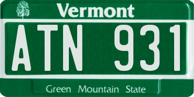 VT license plate ATN931