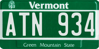 VT license plate ATN934