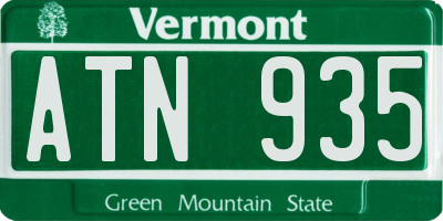 VT license plate ATN935
