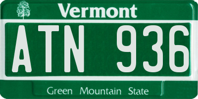 VT license plate ATN936