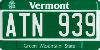 VT license plate ATN939