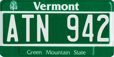 VT license plate ATN942