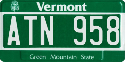 VT license plate ATN958