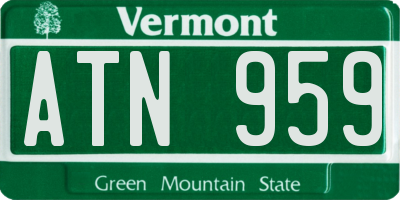 VT license plate ATN959