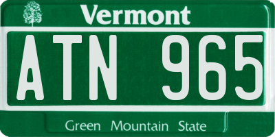 VT license plate ATN965