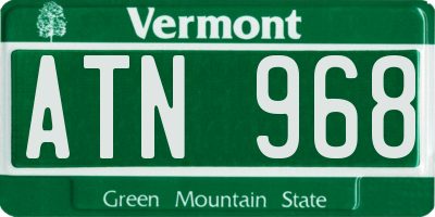 VT license plate ATN968