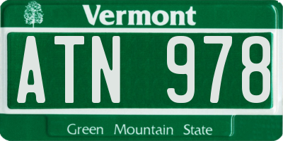 VT license plate ATN978