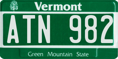 VT license plate ATN982