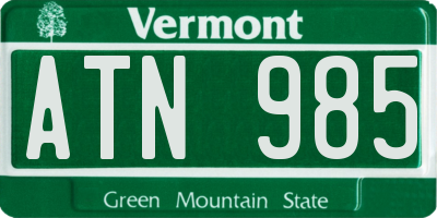 VT license plate ATN985