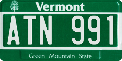 VT license plate ATN991