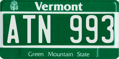 VT license plate ATN993