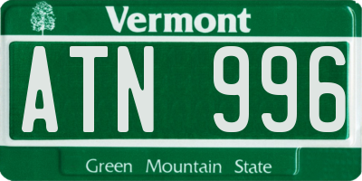 VT license plate ATN996