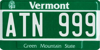VT license plate ATN999