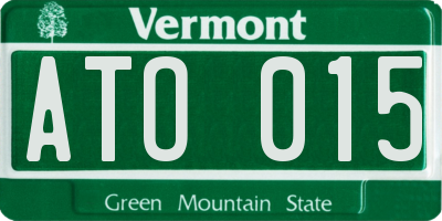 VT license plate ATO015