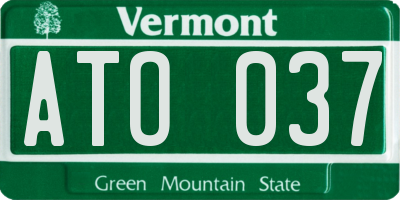 VT license plate ATO037