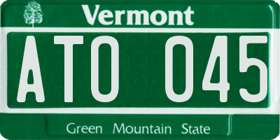 VT license plate ATO045