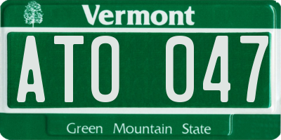 VT license plate ATO047