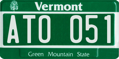 VT license plate ATO051