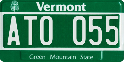 VT license plate ATO055