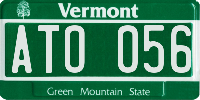 VT license plate ATO056