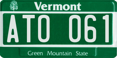 VT license plate ATO061