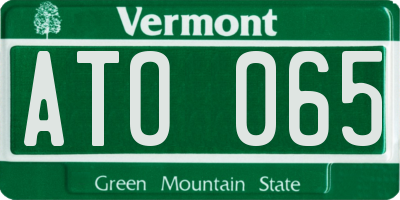 VT license plate ATO065