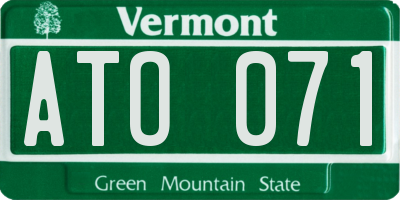 VT license plate ATO071